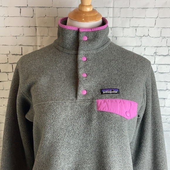 PATAGONIA Synchilla Front Snap Pocket Pullover Sweatshirt Sz S Gorp Scandi Girl - Picture 5 of 9